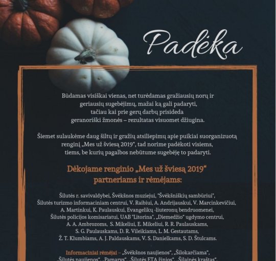 Švėkšniškių padėka
