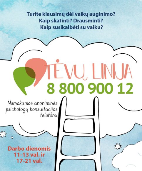 Per 2-ejus metus „Tėvų linijos“ psichologai padėjo beveik 2,5 tūkst. tėvų