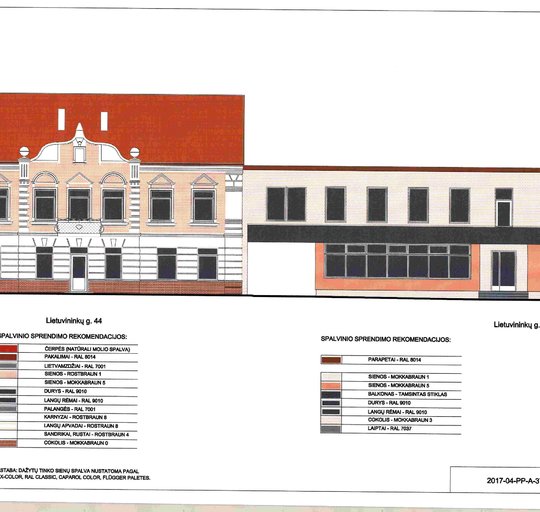 Šilutės miesto pastatų fasadų spalvinių sprendimų projektiniai pasiūlymai