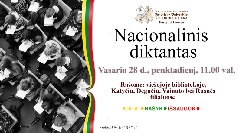 Kviečiame rašyti Nacionalinį diktantą
