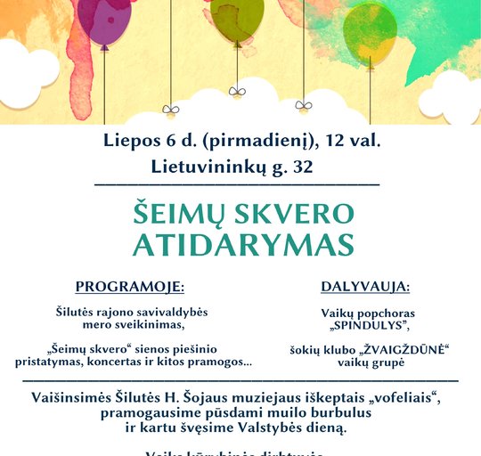 Šeimų skvero atidarymas