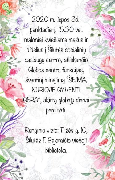 Minėjimas „Šeima, kurioje gyventi gera“