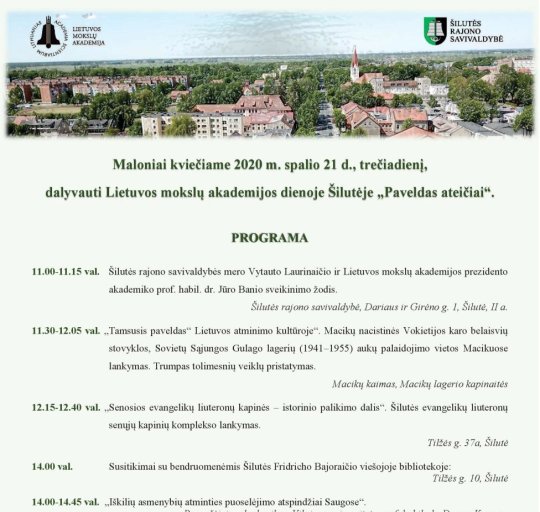 Lietuvos mokslų akademijos dienos Šilutėje „Paveldas ateičiai“