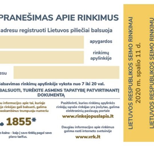 Pagrindinis dokumentas einant į rinkimus – asmens tapatybės dokumentas