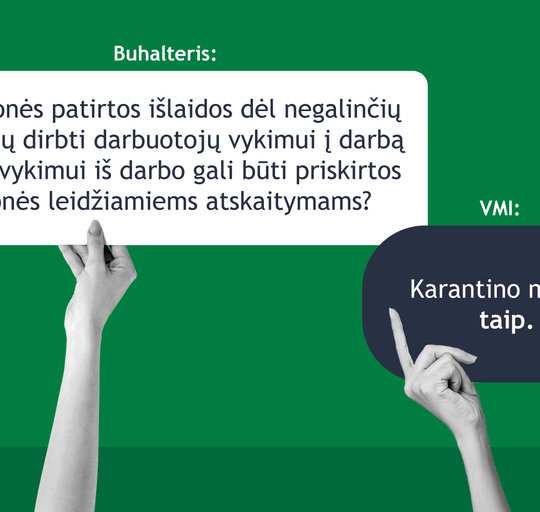 VMI: leidžiami atskaitymai – karantino dėl COVID-19 metu įmonių išlaidos dėl darbuotojų...