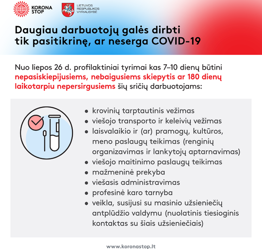 Nuo liepos 26 profilaktiniai tyrimai