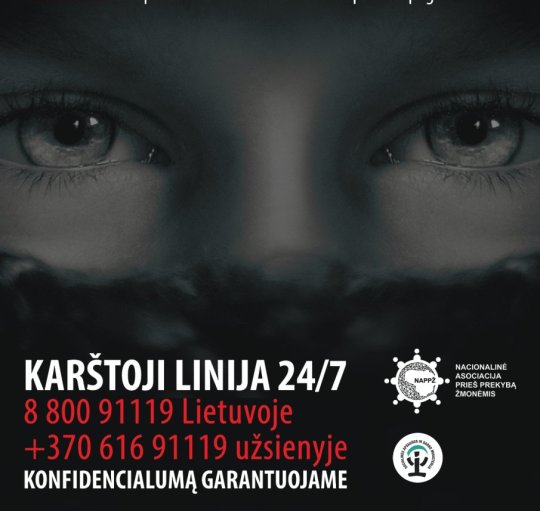 Nemokama pagalbos linija - galimai nukentėjusiems nuo prekybos žmonėmis