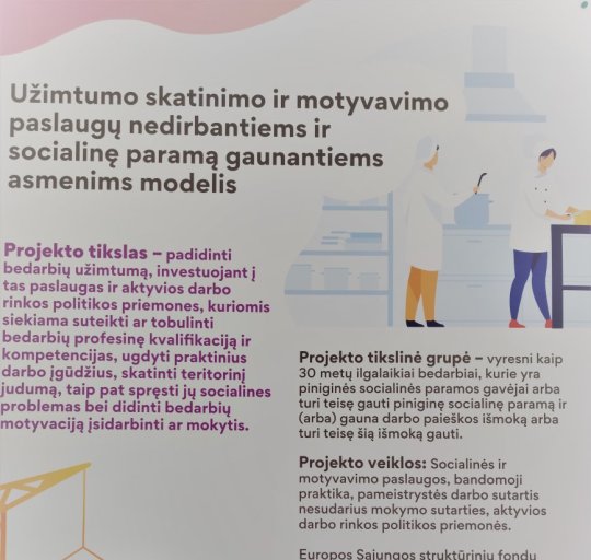 Projekto ,,Užimtumo skatinimo ir motyvavimo paslaugų nedirbantiems ir socialinę paramą...