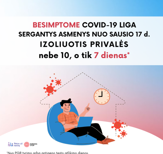 Trumpinama besimptome COVID-19 liga sergančių žmonių izoliacija