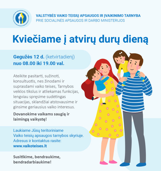 Vaiko teisių gynėjai kviečia į atvirų durų dienas 