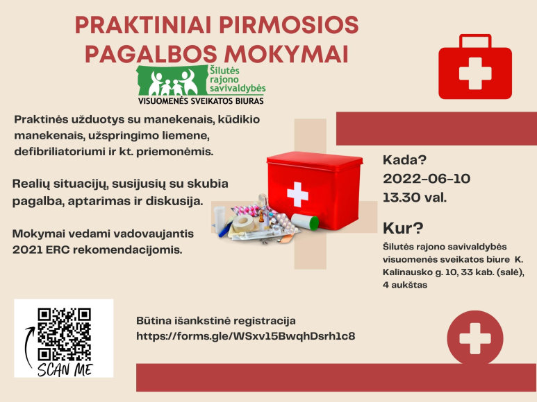 Kvietimas į pirmosios pagalbos mokymus