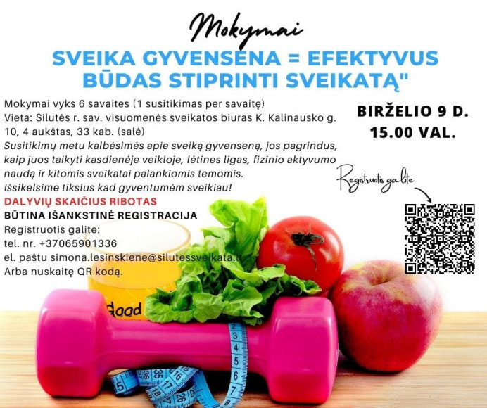Kviečia dalyvauti sveikos gyvensenos mokymuose