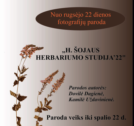 Kviečia į parodą „H. Šojaus Herbariumo studija'22“