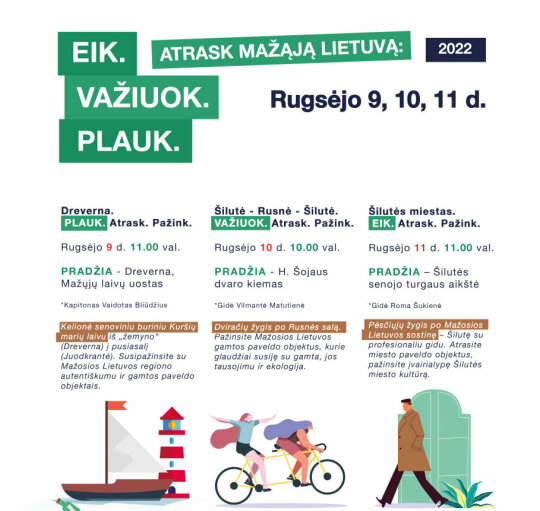 Atrask Mažąją Lietuvą: Eik. Važiuok. Plauk 