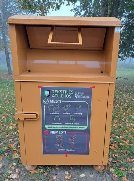 Tekstilės konteinerių statymo vietos