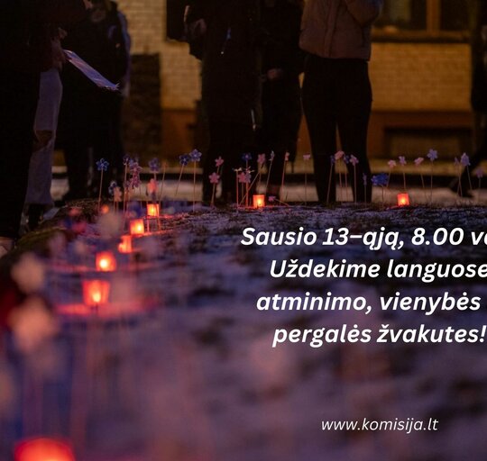 Kartu minėkime Sausio 13-ąją visuotine pilietine iniciatyva „Atmintis gyva, nes liudija“