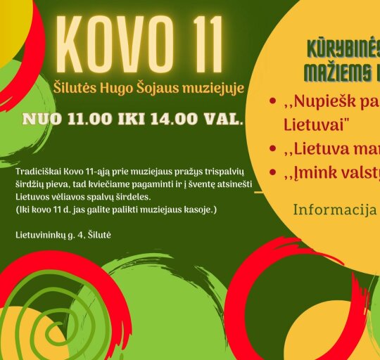 Kovo 11-ąją Šilutės muziejininkai kviečia į kūrybines dirbtuves