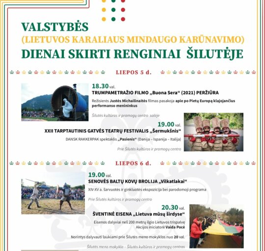 Liepos 6-osios - Valstybės dienos - renginiai Šilutėje
