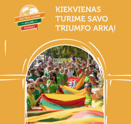 Tautiška giesmė aplink pasaulį 2023:  Kiekvienas turime savo triumfo arką. Triumfuokime ir...