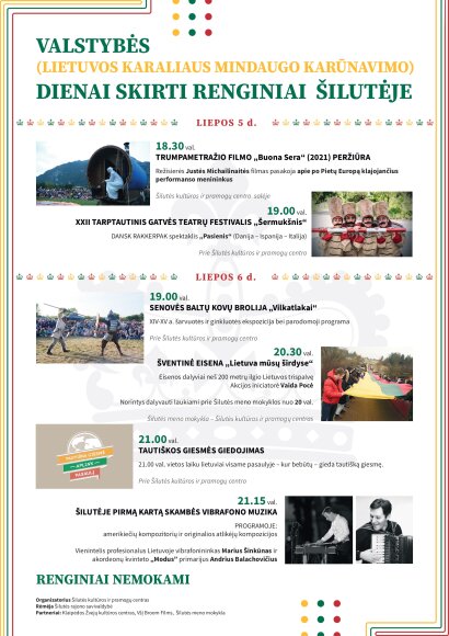 Liepos 6-osios - Valstybės dienos - renginiai Šilutėje