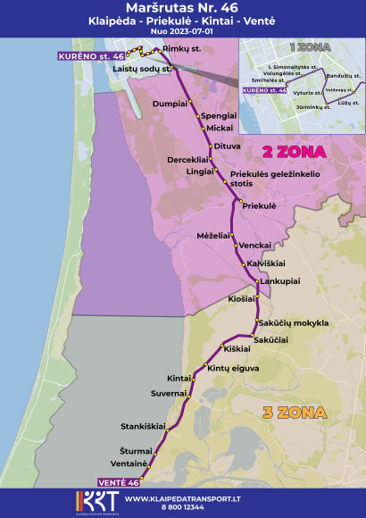 Pradeda kursuoti naujas viešojo transporto maršrutas Nr. 46 Klaipėda–Priekulė–Kintai–Ventė
