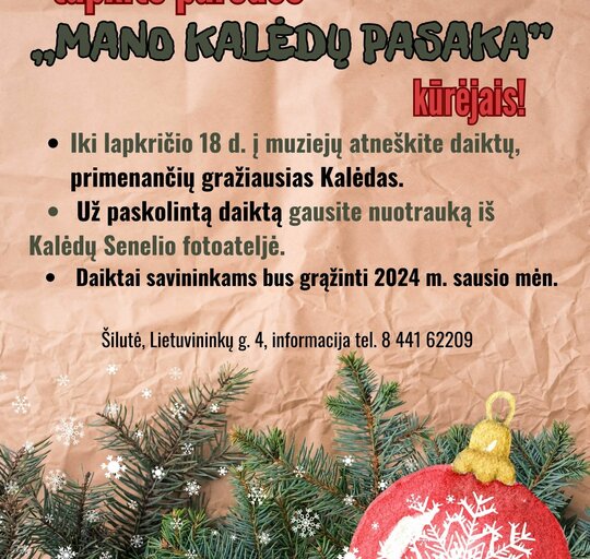 Tapkite parodos ,,Mano Kalėdų pasaka“ kūrėju!