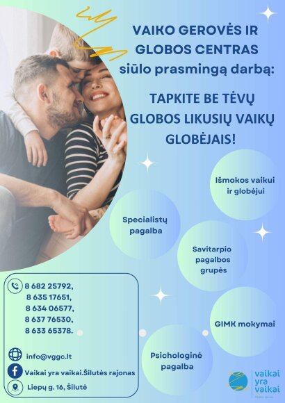 Vaiko gerovės ir globos centras siūlo prasmingą darbą