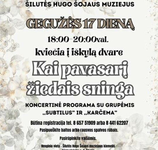 Kviečia į iškylą Šilutės Hugo Šojaus dvare