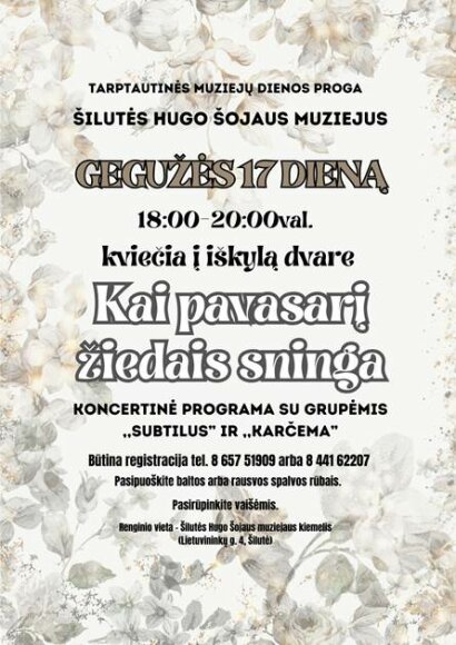 Kviečia į iškylą Šilutės Hugo Šojaus dvare