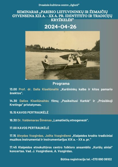Kviečia dalyvauti seminare „Pamario lietuvininkų ir žemaičių gyvensena XIX a. - XX a. pr....