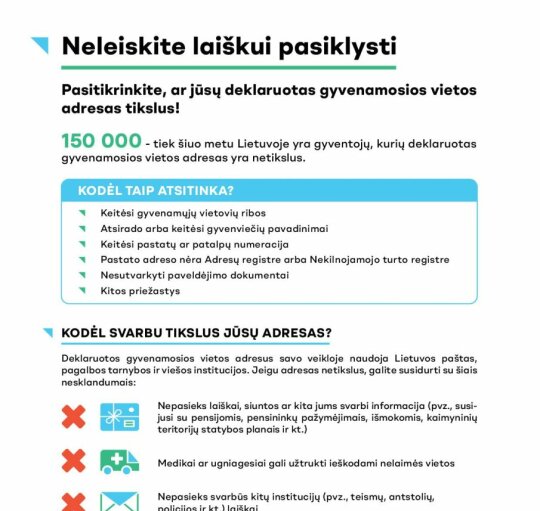 Asmenų gyvenamosios vietos deklaravimo duomenų tikslinimas