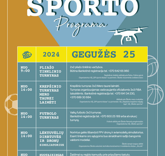 Kviečiame dalyvauti Šilutės miesto šventės sportinėse veiklose