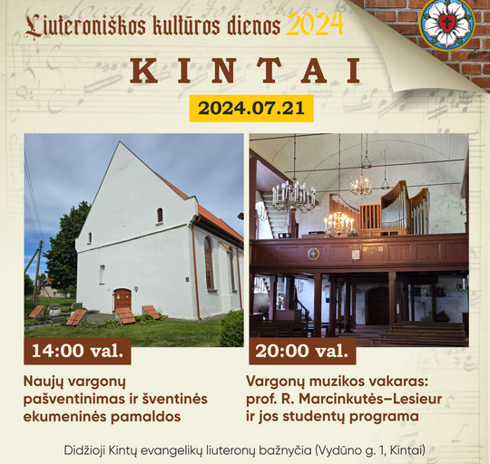 Sekmadienį Kintuose – naujų vargonų šventė