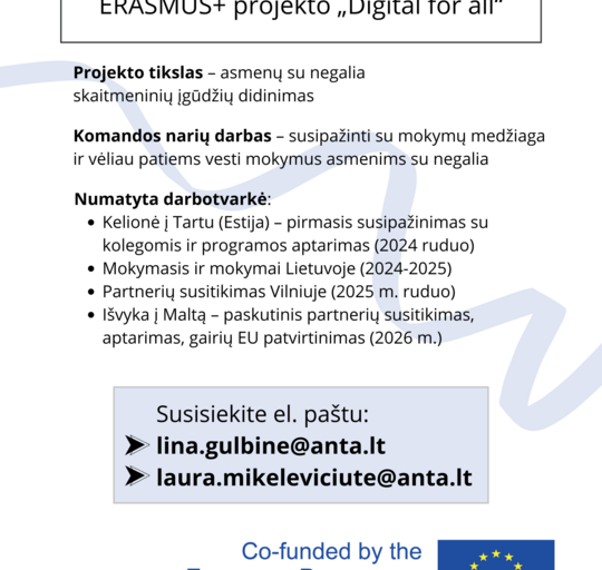 Startuoja projektas ,,DIGITAL FOR ALL‘‘