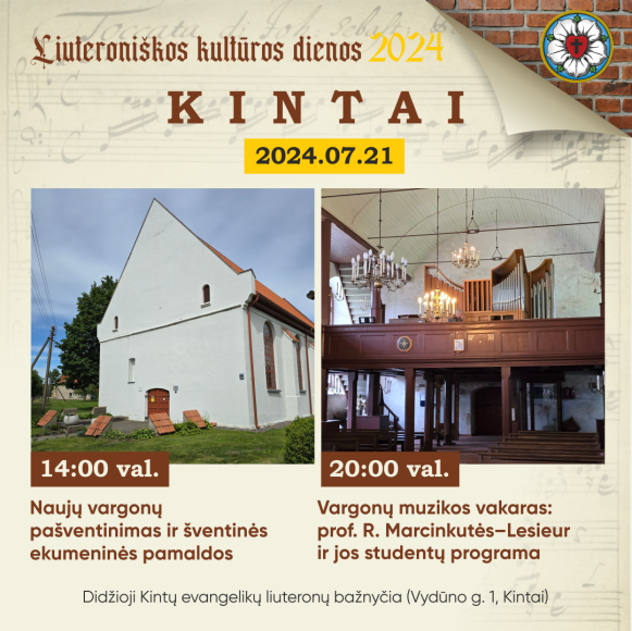 Sekmadienį Kintuose – naujų vargonų šventė