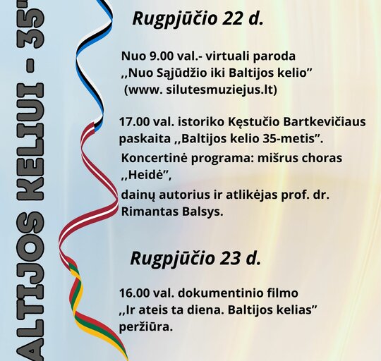 Šiais metais minime Baltijos kelio 35-ąsias metines