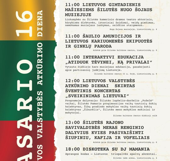 Vasario 16-osios renginiai Šilutėje
