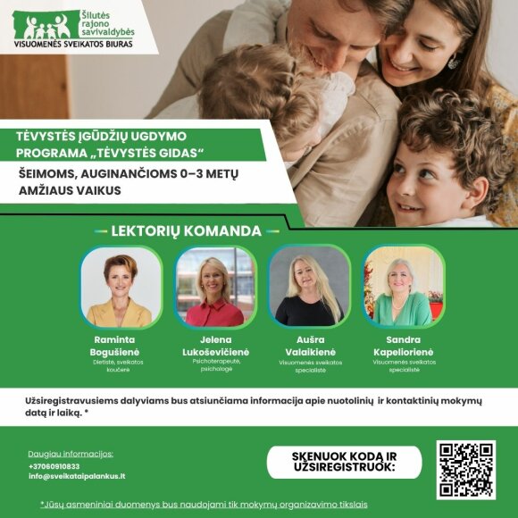 Kviečia dalyvauti tėvystės įgūdžių ugdymo programoje „Tėvystės gidas“