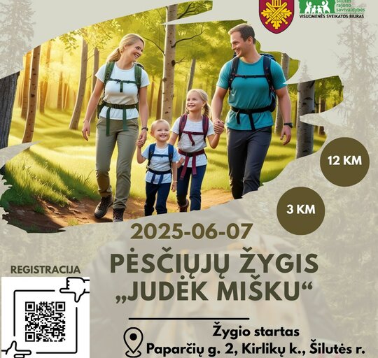Kvietimas dalyvauti pėsčiųjų žygyje „Judėk mišku“