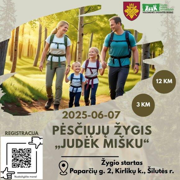 Kvietimas dalyvauti pėsčiųjų žygyje „Judėk mišku“