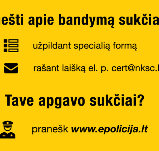 Praneškime apie sukčiavimą
