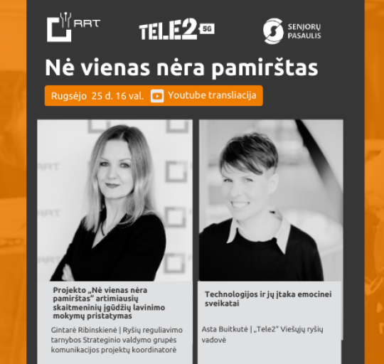 Projektas „Nė vienas nėra pamirštas“  ir vėl Jus kviečia į nuotolinę paskaitą