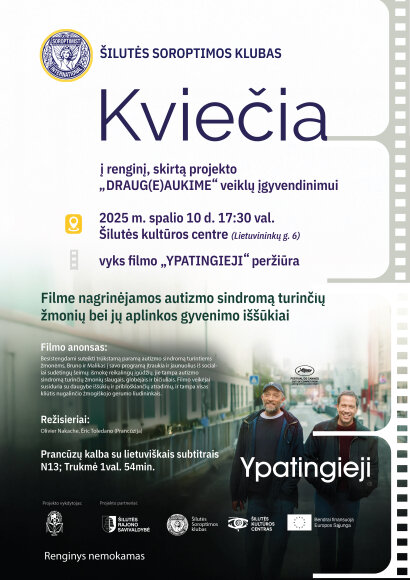 Šilutės Soroptimos klubas kviečia į renginį