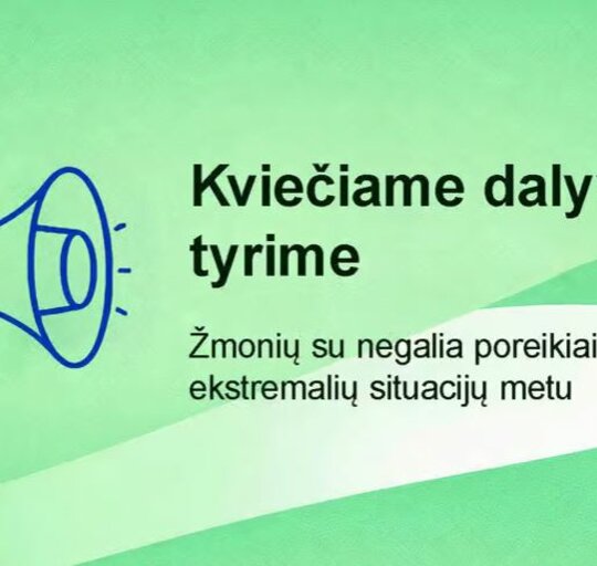 Kviečiame dalyvauti apklausoje „Žmonių su negalia poreikiai ekstremaliųjų situacijų metu“