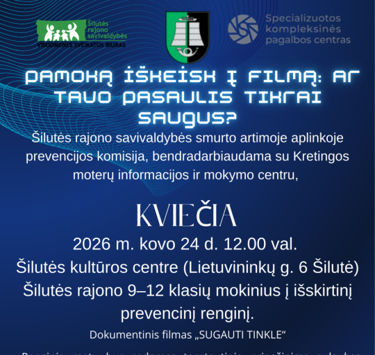  Prevencinė priemonė „Pamoką iškeisk į filmą“