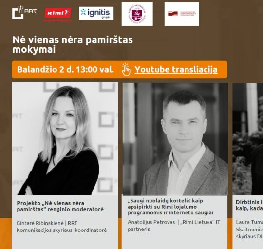 „Nė vienas nėra pamirštas“  ir vėl Jus kviečia į nuotolinę paskaitą