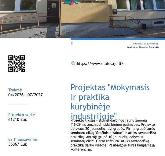 Šilutės atviras jaunimo centras kartu su partneriais – Šilutės rajono savivaldybės administracija...