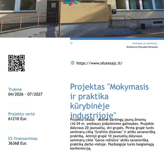 Šilutės atviras jaunimo centras kartu su partneriais – Šilutės rajono savivaldybės administracija...
