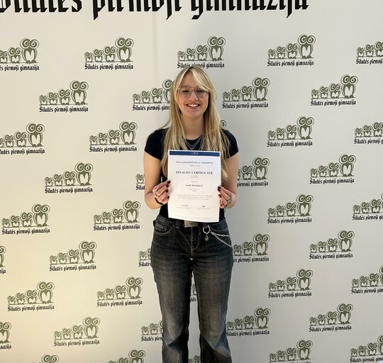 Šilutės pirmosios gimnazijos IIc klasės mokinė Saulė Klumbytė dalyvavo tarptautiniame chemikų...