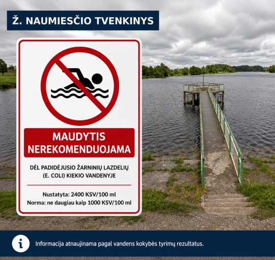 SVARBI INFORMACIJA DĖL Ž. NAUMIESČIO TVENKINIO VANDENS KOKYBĖS